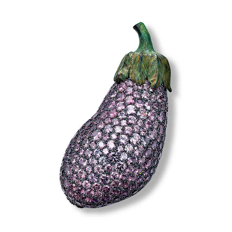 eggplant brooch