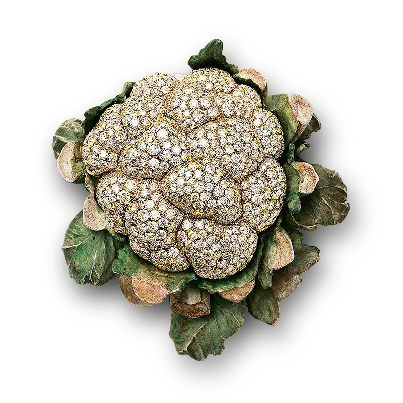 cauliflower brooch