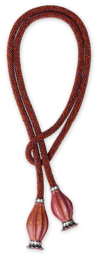 Hemmerle Necklace with endings in the shape of poppy seeds