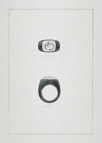 Hemmerle ring designed with diamond set in iron