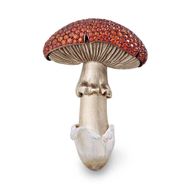 Hemmerle mushroom brooch with sapphires